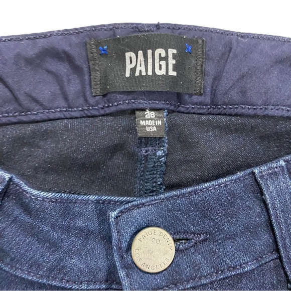 Paige Skyline Skinny in Georgie Wash Women Jeans Sz 28 x27 Dark Whiskered Denim - Picture 6 of 16